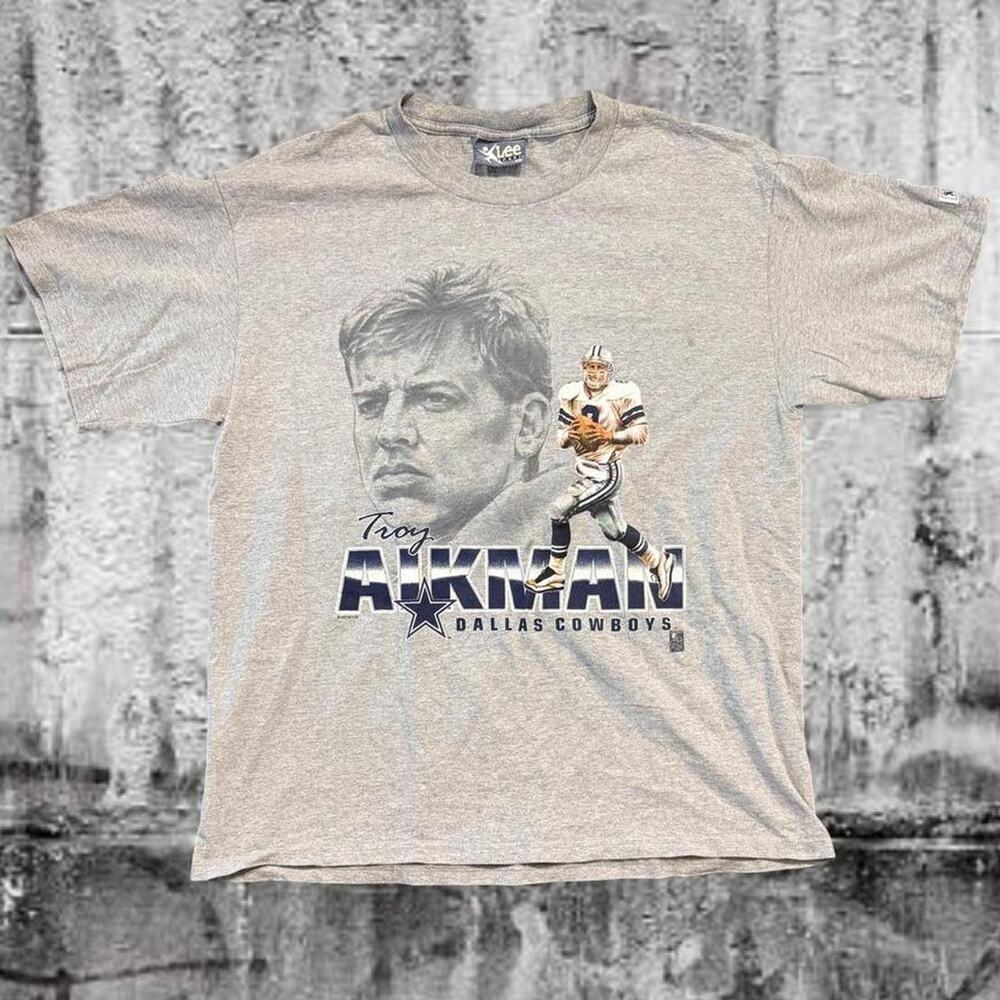 Vintage 1995 Troy Aikman Dallas Cowboys Lee Sport T-Shirt XL Made in USA